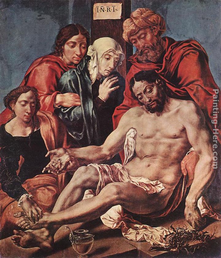 Lamentation of Christ painting - Maerten van Heemskerck Lamentation of Christ art painting